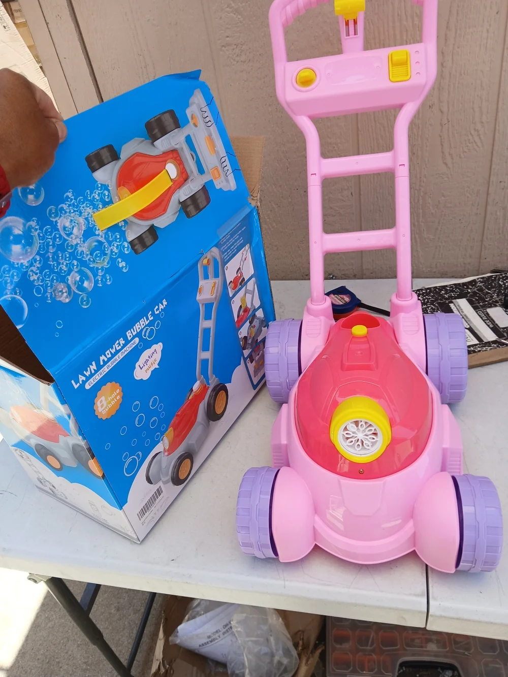 Kids Bubble Mower Push Toy - Pink